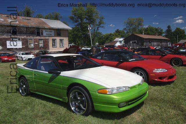 Green and White 1gb at the car show